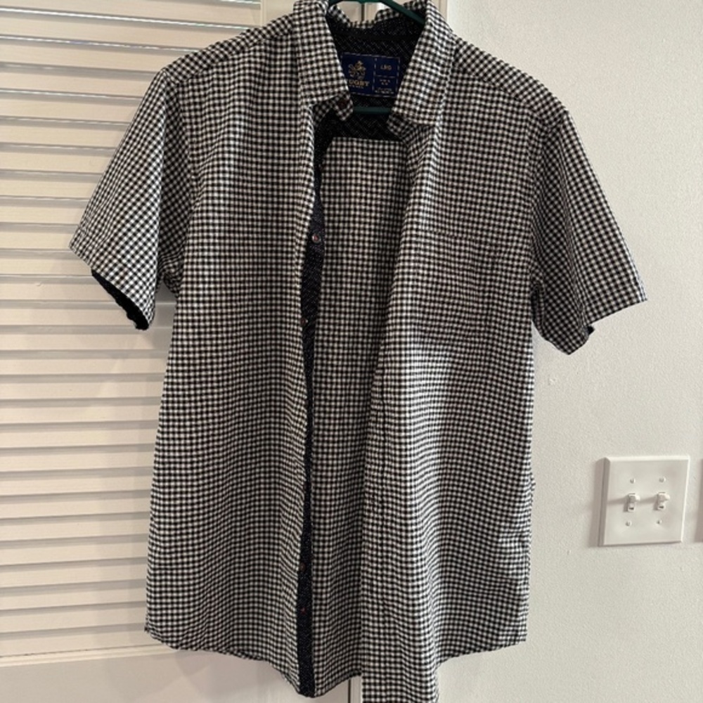 Men’s Rugby University gingham shirt sz L